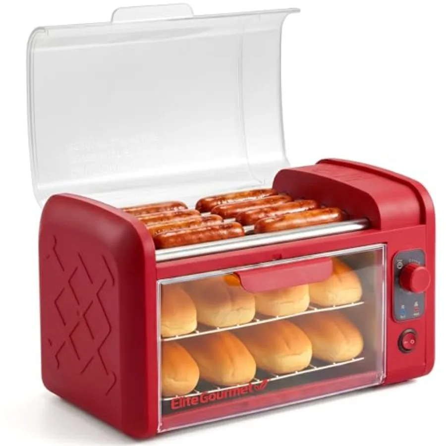8 Hot Dog Roller and Toaster Oven 5 Stainless Steel Rollers, 30-Min Timer, Auto Shut-Off, 2 Warming Racks, Bun Warmer, Drip Pan
8 Hot Dog Roller and Toaster Oven 5 Stainless Steel Rollers, 30-Min Timer, Auto Shut-Off, 2 Warming Racks, Bun Warmer, Drip Pan