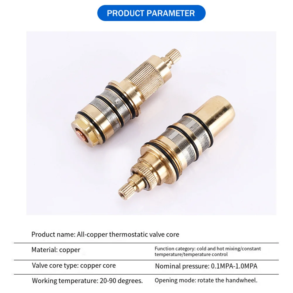 Thermostatic Valve Cartridge Copper for Shower Installation Precise Temperature Control Valve 35 to 45 Degrees Celsius
Thermostatic Valve Cartridge Copper for Shower Installation Precise Temperature Control Valve 35 to 45 Degrees Celsius