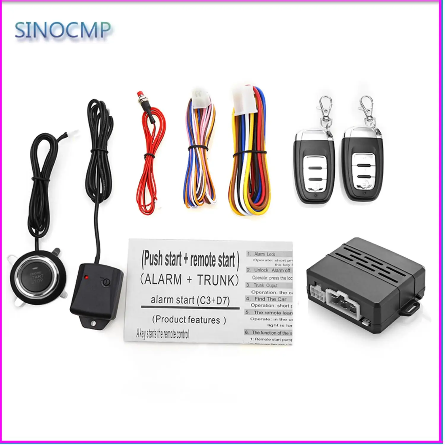 Universal 12V Car Alarm Remote Start Keyless Push Start System Auto Car Keyless Entry Start System Start Stop Engine Parts
Universal 12V Car Alarm Remote Start Keyless Push Start System Auto Car Keyless Entry Start System Start Stop Engine Parts