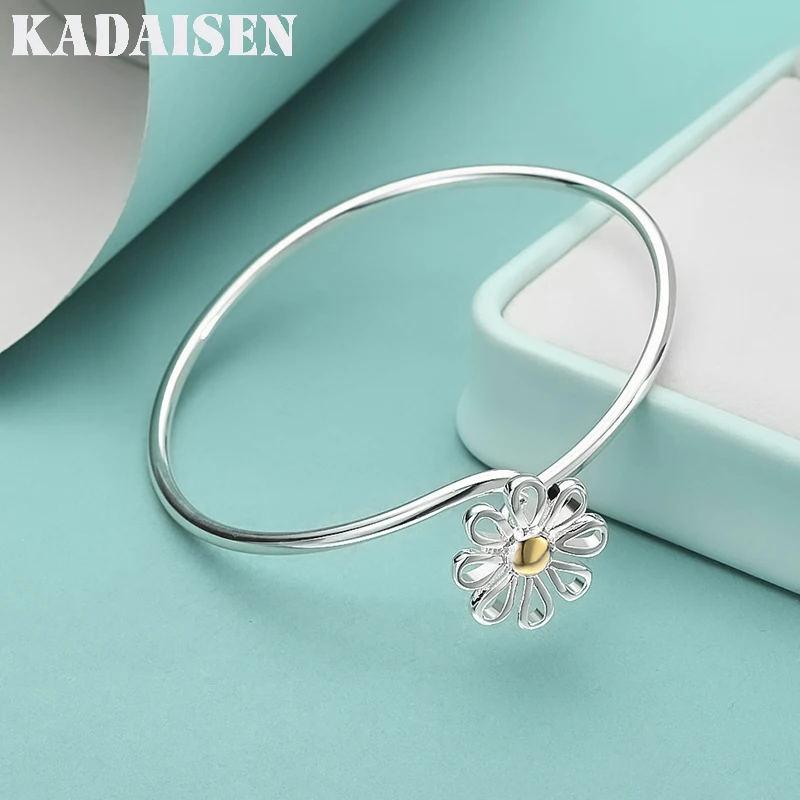 925 Sterling Silver Flower Bangles For Women Wedding Party Fashion Charm Jewelry
925 Sterling Silver Flower Bangles For Women Wedding Party Fashion Charm Jewelry