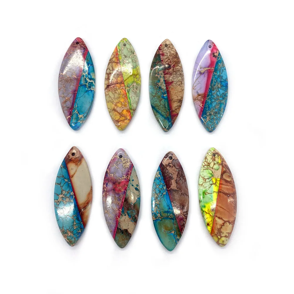 16x42mm Fashion Natural Stone Emperor Stone Leaf Shaped Single Hole Cute Connector Necklace for Charming Ladies DIY Jewelry
16x42mm Fashion Natural Stone Emperor Stone Leaf Shaped Single Hole Cute Connector Necklace for Charming Ladies DIY Jewelry