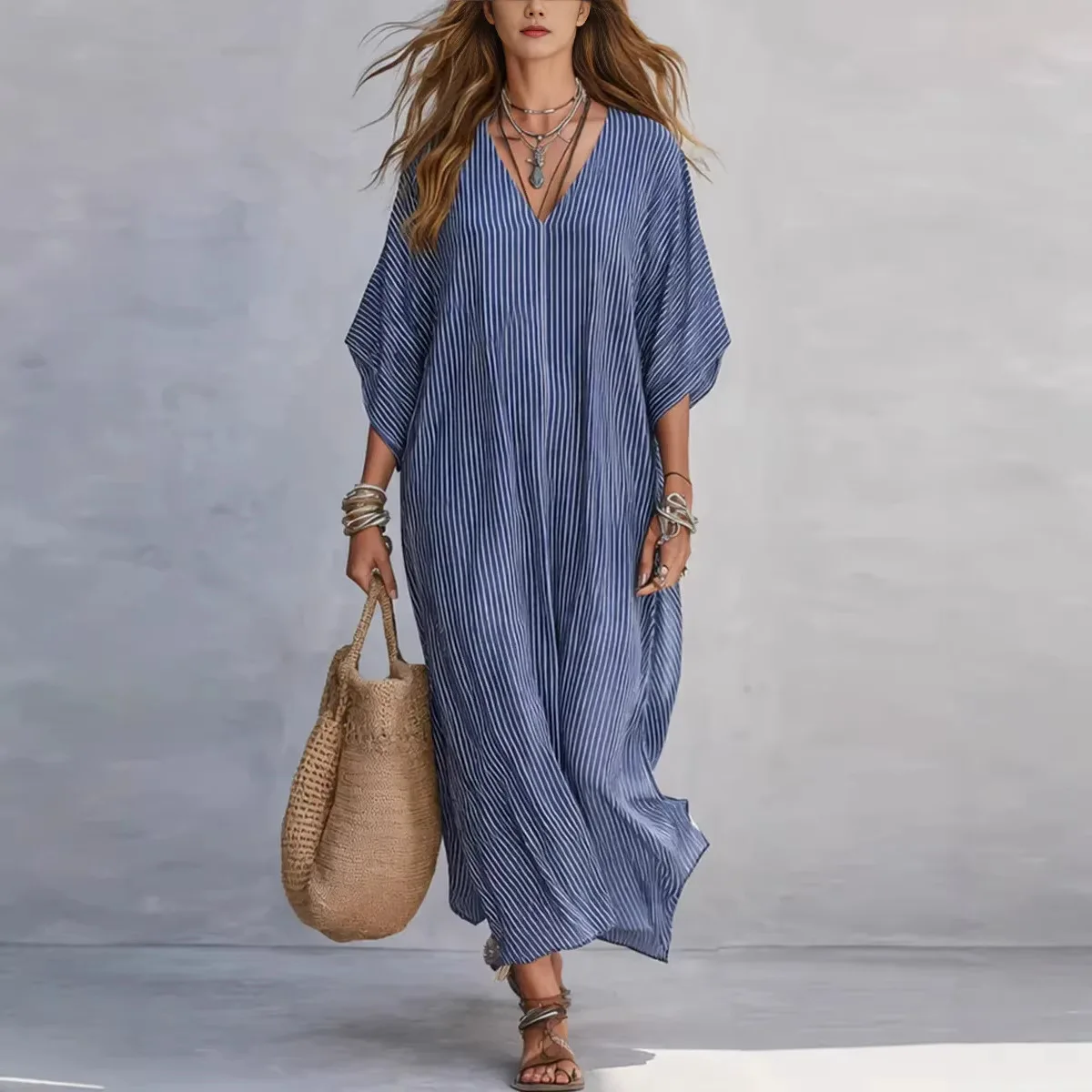 Striped Shirt Dress Women Spring Summer V Neck Button Down Dresses Plus Size Maxi Dress Vacation Beach Outfit Clothes
Striped Shirt Dress Women Spring Summer V Neck Button Down Dresses Plus Size Maxi Dress Vacation Beach Outfit Clothes