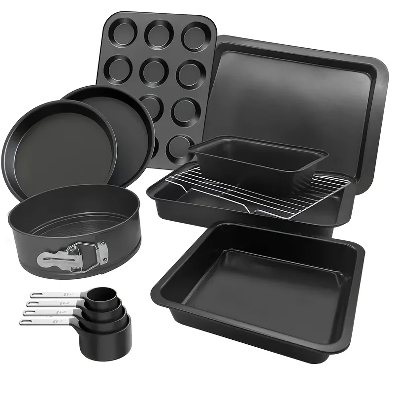 Tool And Gadget Sets, 13pcs Non-Stick Bakeware Set, Black Baking Pans with Cooling Rack And Measuring Cups, for Cookies, Cakes And Daily Baking JUYHGV
Tool And Gadget Sets, 13pcs Non-Stick Bakeware Set, Black Baking Pans with Cooling Rack And Measuring Cups, for Cookies, Cakes And Daily Baking JUYHGV