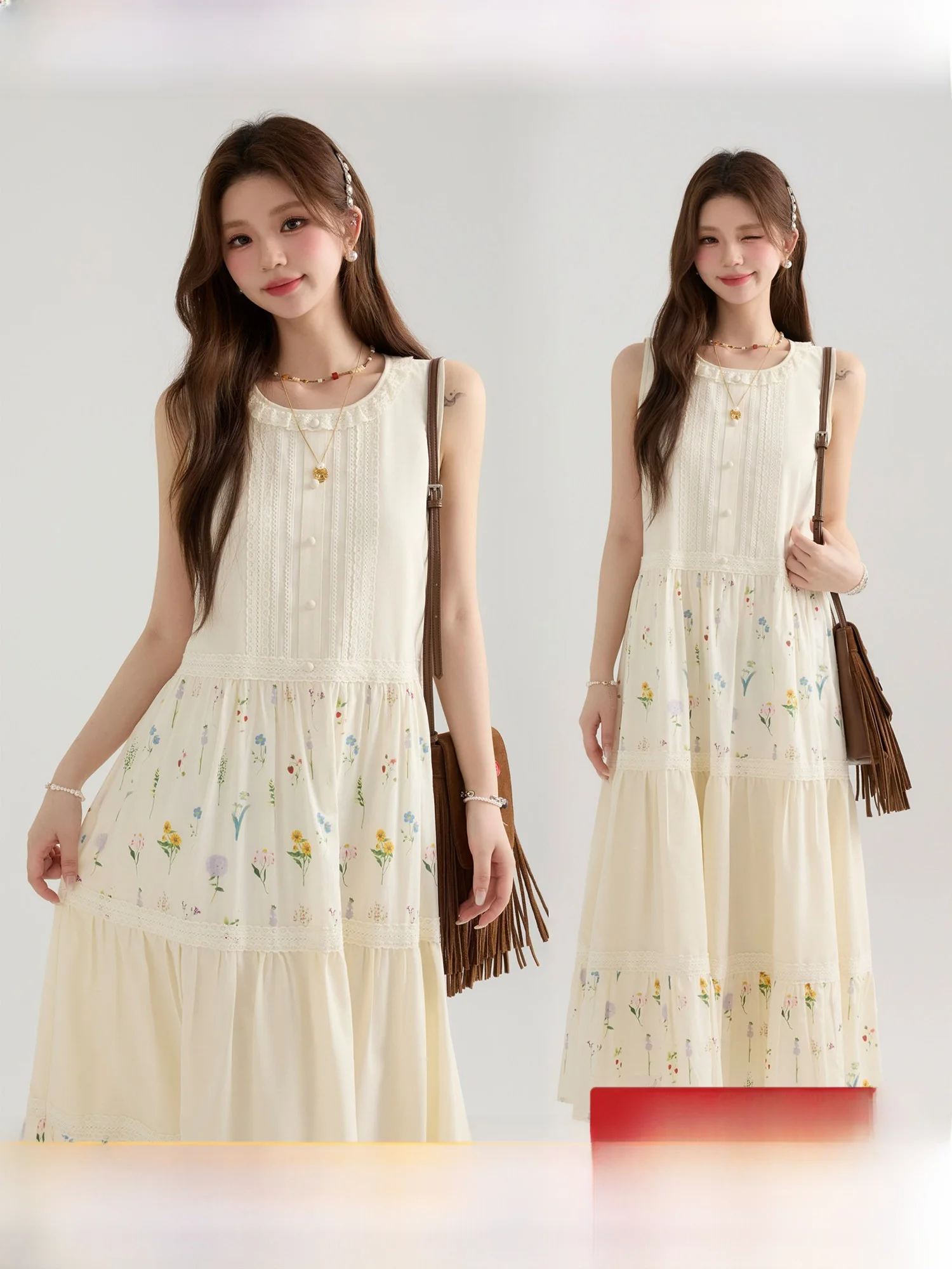 Летний комплект: топ-жилет и длинная юбка из полиэстера с вышивкой, кружевной отделкой и свободным кроем...
Летний комплект: топ-жилет и длинная юбка из полиэстера с вышивкой, кружевной отделкой и свободным кроем...