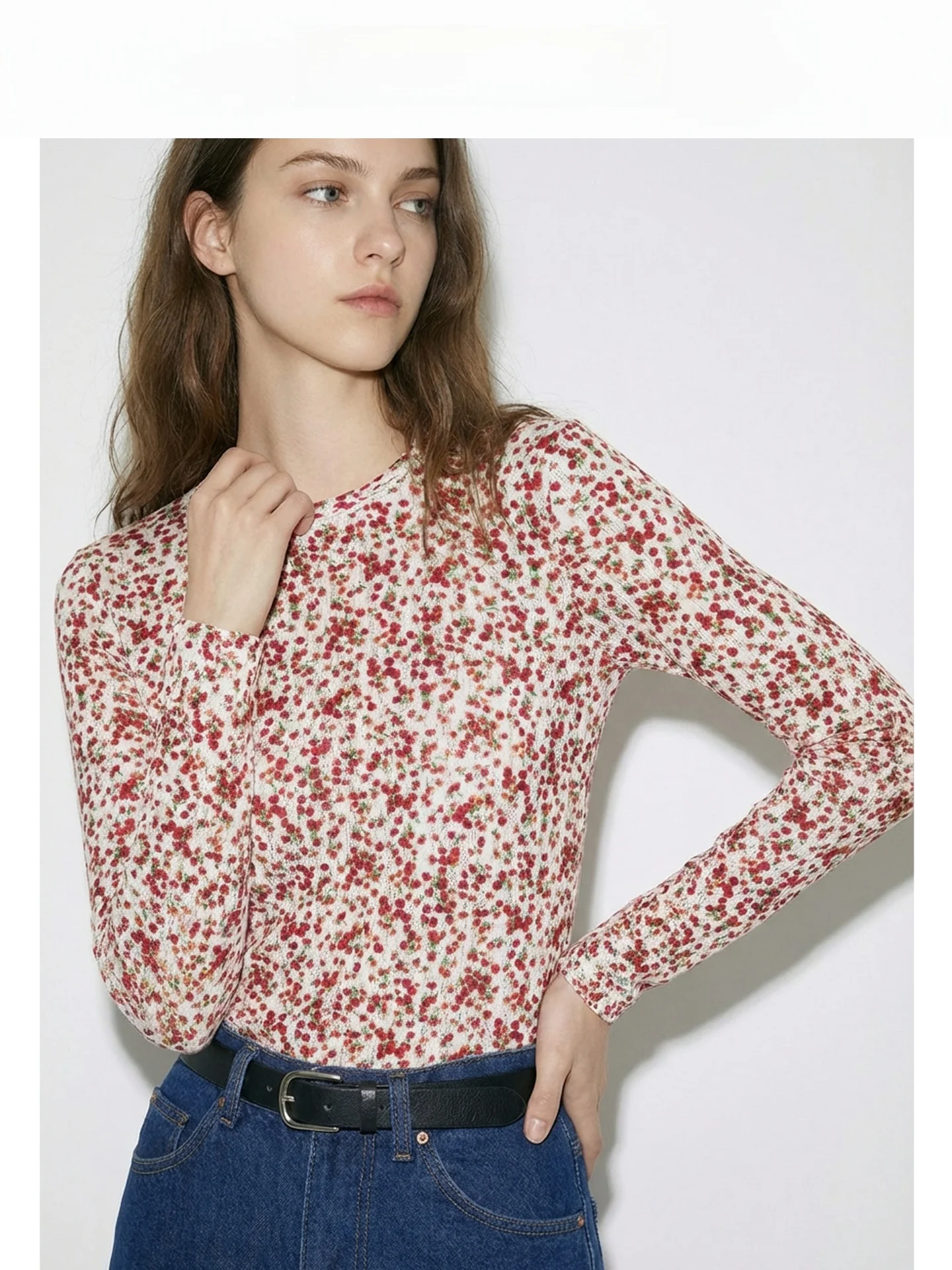 Женская футболка с длинным рукавом в стиле ретро с цветочным принтом, облегающая, базовый слой, новинка весны, эластичный вязаный топ с круглым вырезом
Женская футболка с длинным рукавом в стиле ретро с цветочным принтом, облегающая, базовый слой, новинка весны, эластичный вязаный топ с круглым вырезом