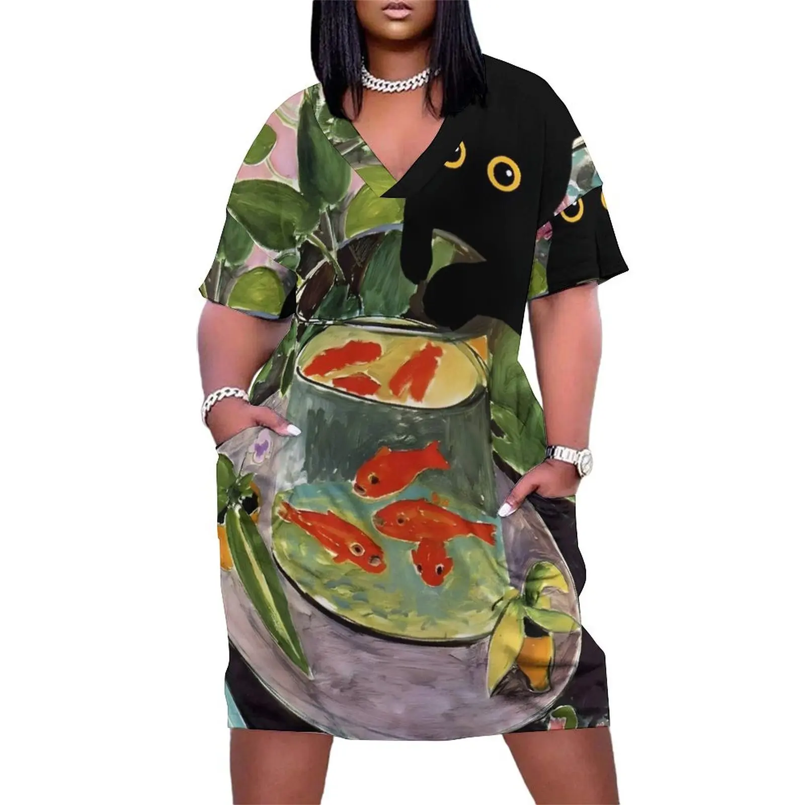 Cat Goldfish Matisse Loose Pocket Dress Dress woman elegant party dress for women 2025 Long woman
Cat Goldfish Matisse Loose Pocket Dress Dress woman elegant party dress for women 2025 Long woman