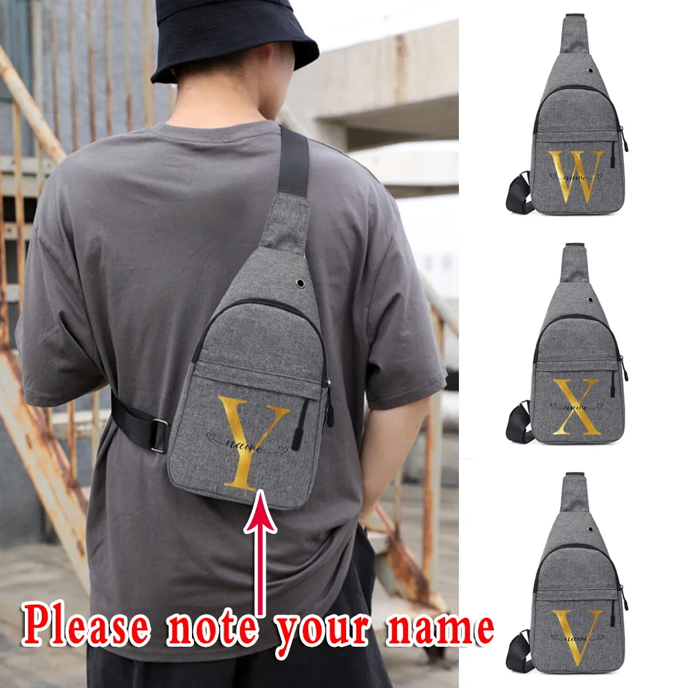 Multifunction Men Chest Bag Customized Name Crossbody Bag Letter Print Anti-theft Travel Bag Male USB Charging Chest Pack
Multifunction Men Chest Bag Customized Name Crossbody Bag Letter Print Anti-theft Travel Bag Male USB Charging Chest Pack