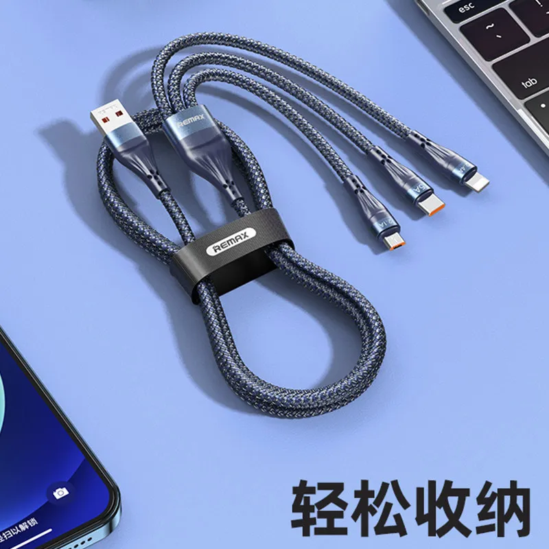 Remax Cyclone Series 6A Fast Charging One-To-Three Charging Cable Suitable for Apple and Android Type-C Cable Rc-199Th
Remax Cyclone Series 6A Fast Charging One-To-Three Charging Cable Suitable for Apple and Android Type-C Cable Rc-199Th