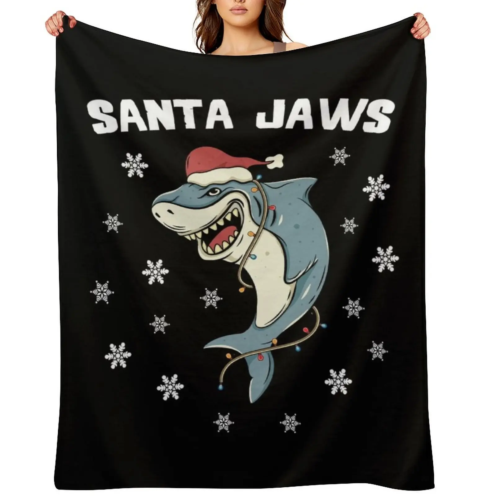Santa Shark Funny Christmas Shark with Lights and Hat Throw Blanket Baby Nap blankets ands for babies Blankets
Santa Shark Funny Christmas Shark with Lights and Hat Throw Blanket Baby Nap blankets ands for babies Blankets