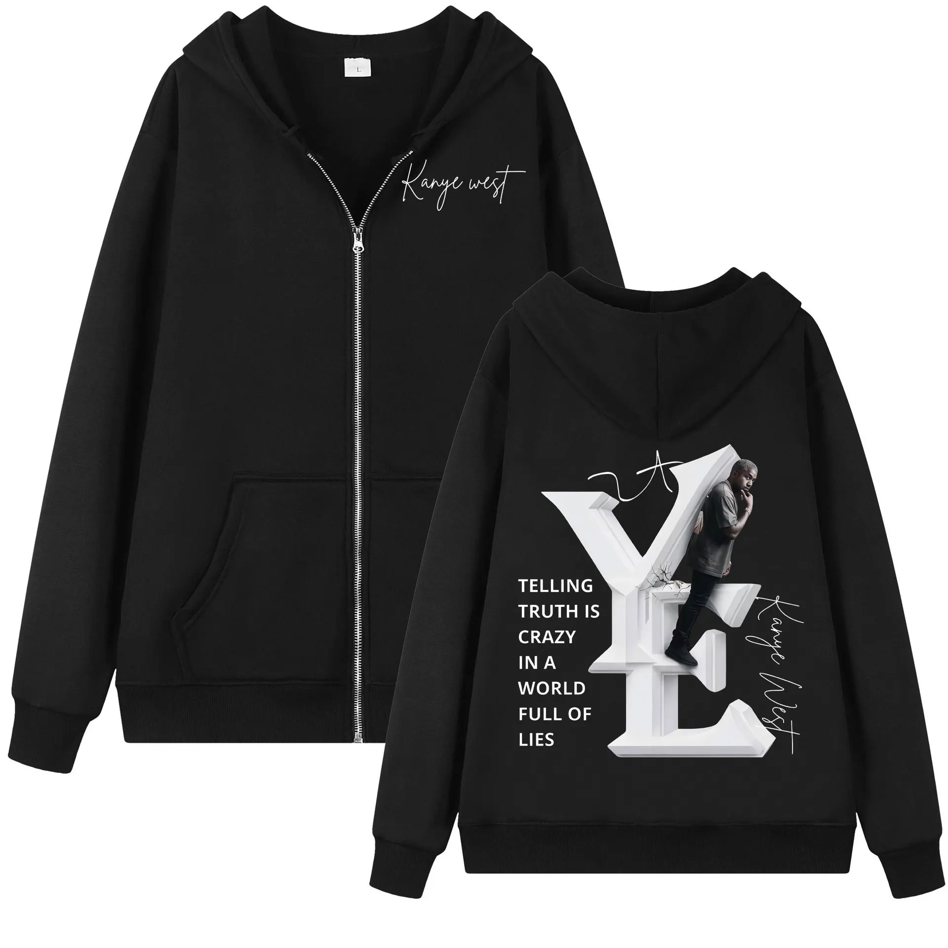 Rapper Kanye West Graphic Zip Up Hoodie Fashion Hip Hop Vintage Zip Up Jacket Pullovers Men Women Casual Oversized Sweatshirts
Rapper Kanye West Graphic Zip Up Hoodie Fashion Hip Hop Vintage Zip Up Jacket Pullovers Men Women Casual Oversized Sweatshirts
