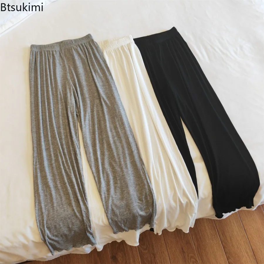 2025 Women's Spring Summer Wide Leg Sleepwear Pants Casual High Elastic Waist Modal Cotton Home Pants Female Loose Trousers New
2025 Women's Spring Summer Wide Leg Sleepwear Pants Casual High Elastic Waist Modal Cotton Home Pants Female Loose Trousers New