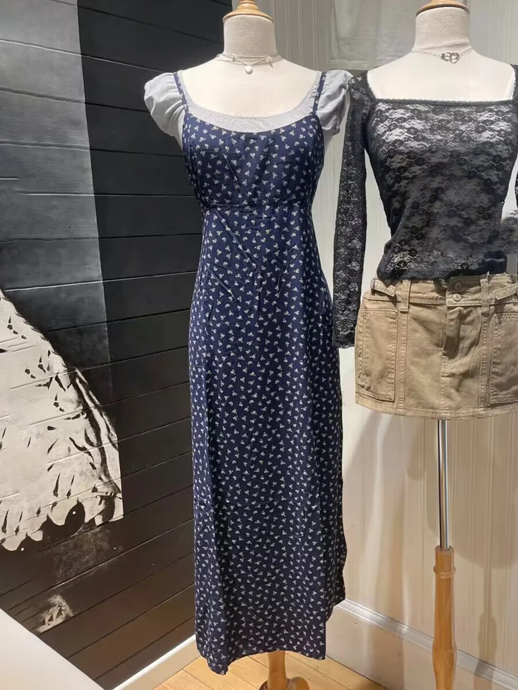 Sweet Floral Print Navy Maxi Dress Summer Back Lace-up A-line Long Vestidos Casual Cute Streetwear Vintage Preppy Style Dresses
Sweet Floral Print Navy Maxi Dress Summer Back Lace-up A-line Long Vestidos Casual Cute Streetwear Vintage Preppy Style Dresses