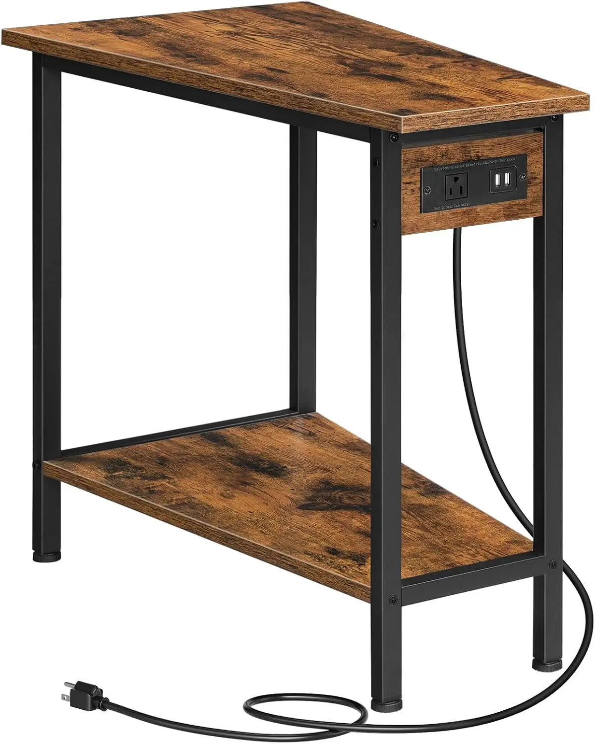 Wedge End Table with Charging Station, Recliner Wedge Side Table with Open Storage Shelves, Industrial Triangle Accent Table
Wedge End Table with Charging Station, Recliner Wedge Side Table with Open Storage Shelves, Industrial Triangle Accent Table