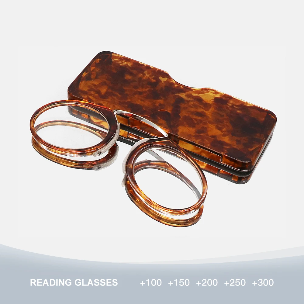 Mini Armless Reading Glasses Clip on Nose for Men Women Thin Compact Readers with Small Portable Case
Mini Armless Reading Glasses Clip on Nose for Men Women Thin Compact Readers with Small Portable Case