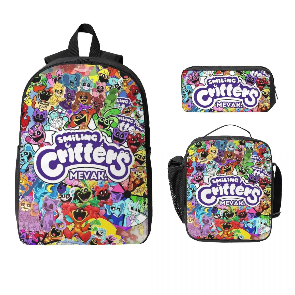 Рюкзак с улыбающимися животными, студенческая сумка для книг для мальчиков и девочек, школьная сумка, компьютерные сумки на плечо, 3 шт., изолированная сумка для обеда, пенал 
Рюкзак с улыбающимися животными, студенческая сумка для книг для мальчиков и девочек, школьная сумка, компьютерные сумки на плечо, 3 шт., изолированная сумка для обеда, пенал