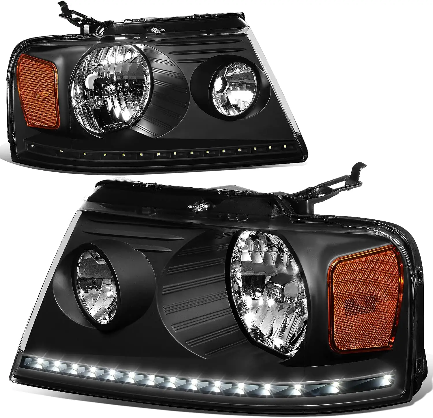 Светодиодные фары DRL в сборе, совместимые с Ford F-150 Lincoln Mark LT 2004-2008 годов, галогенные фары со стороны водителя и пассажира с
Светодиодные фары DRL в сборе, совместимые с Ford F-150 Lincoln Mark LT 2004-2008 годов, галогенные фары со стороны водителя и пассажира с