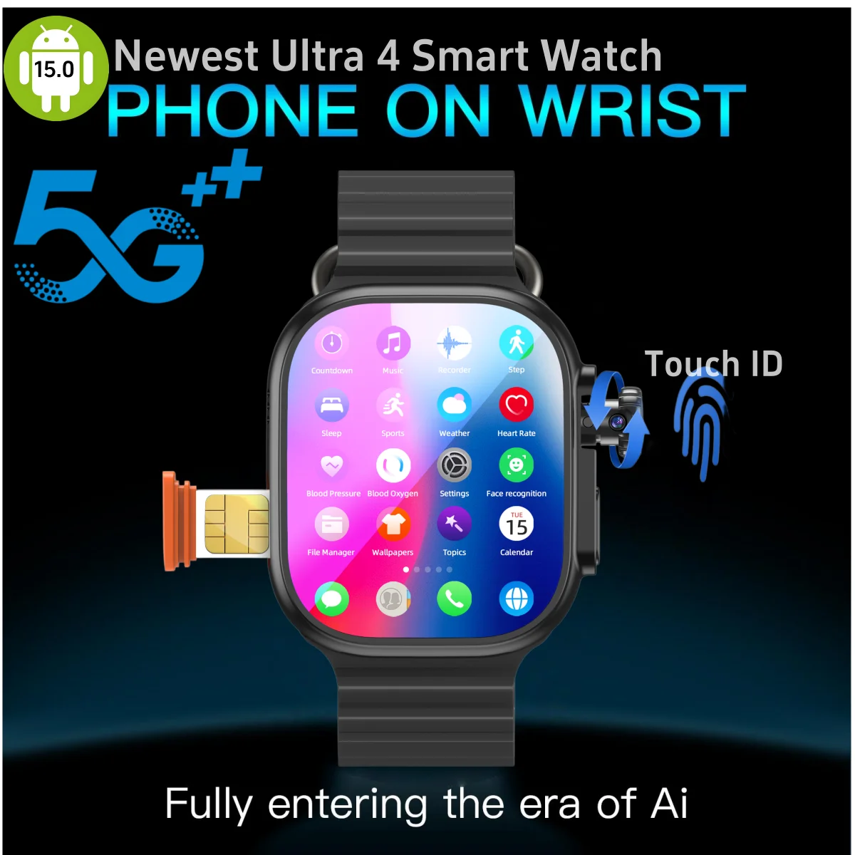 Умные часы Ultra 4 с Touch ID, Android 15.0, AMOLED-экраном 2.29'' (490x580), GPS, 8 МП поворотной камерой, Google Play, видеозвонками, инфракрасным управлением
Умные часы Ultra 4 с Touch ID, Android 15.0, AMOLED-экраном 2.29'' (490x580), GPS, 8 МП поворотной камерой, Google Play, видеозвонками, инфракрасным управлением