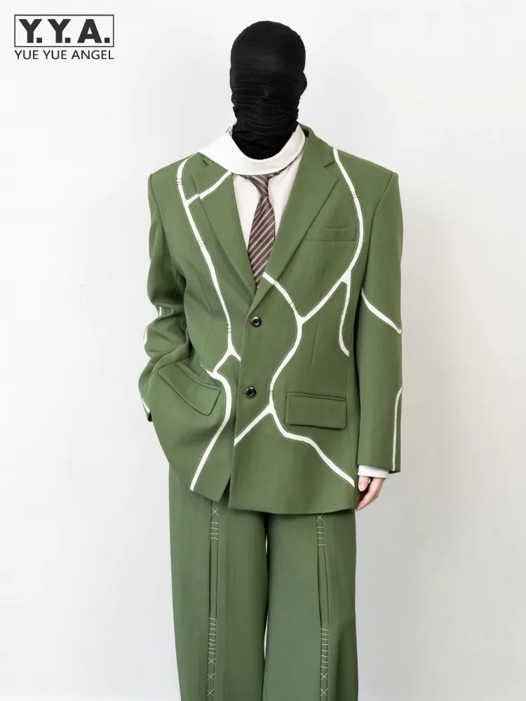 Fashion Suit Men Designer Spliced Blazer Jacket Pants Two Piece Set Spring Wedding Party Dress Suit Single Breasted Loose Fit
Fashion Suit Men Designer Spliced Blazer Jacket Pants Two Piece Set Spring Wedding Party Dress Suit Single Breasted Loose Fit