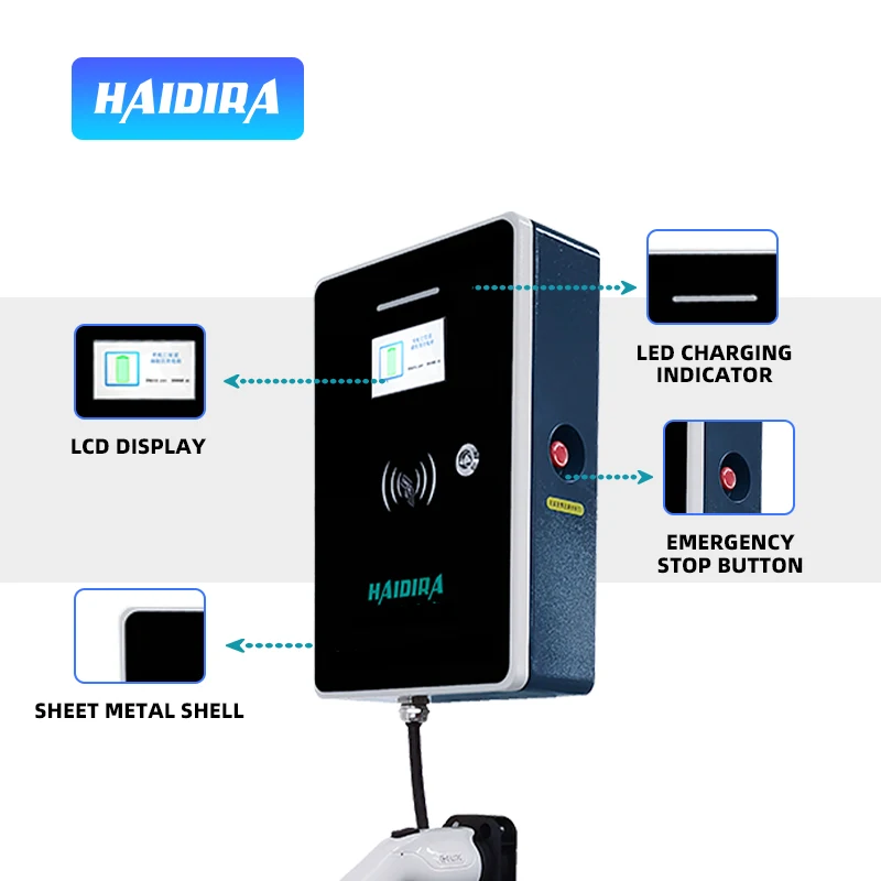HAIDIR Custom 7KW-21KW Electric Car Fast Charger Column Type Floor-Mounted Charging Station Home Outdoor Public Use Energy
HAIDIR Custom 7KW-21KW Electric Car Fast Charger Column Type Floor-Mounted Charging Station Home Outdoor Public Use Energy