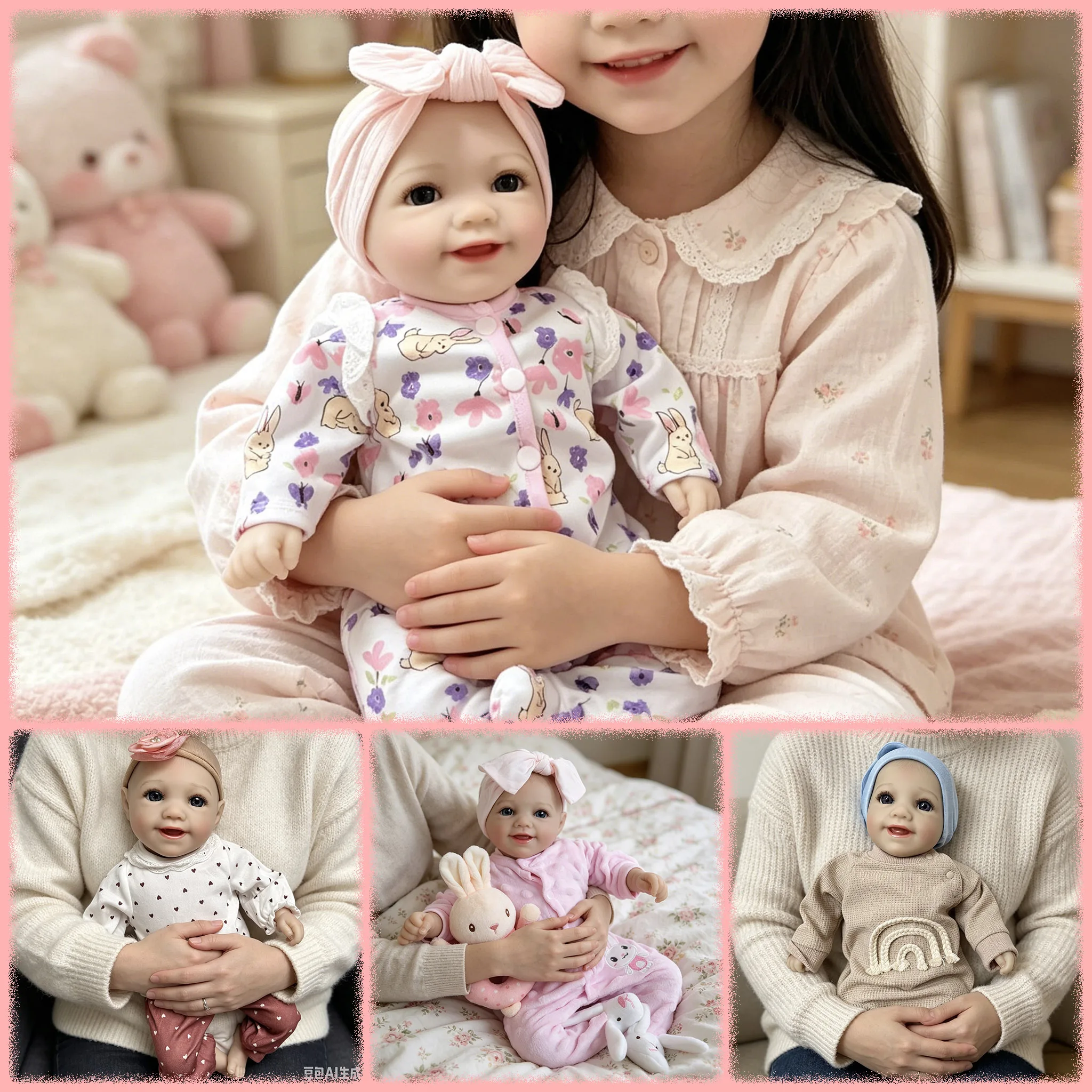 Lifelike Reborn Smiling Baby Doll 17inch Multiple Styles Choose Soft Cloth Body Hand Painted Hair Multiple Layers Painting Skin
Lifelike Reborn Smiling Baby Doll 17inch Multiple Styles Choose Soft Cloth Body Hand Painted Hair Multiple Layers Painting Skin