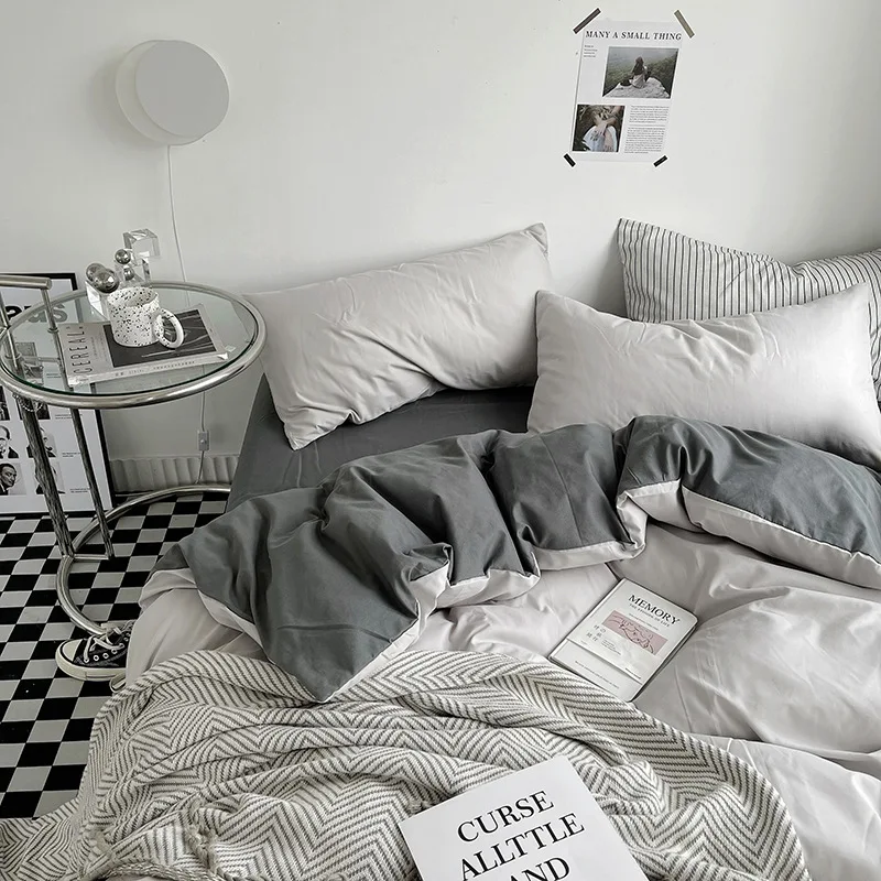 Washed Cotton Sanded 4pcs Set, Solid Color Double-parcel Bed Sheet, Quilt Cover, Pillowcase 3pcs Set Bedding
Washed Cotton Sanded 4pcs Set, Solid Color Double-parcel Bed Sheet, Quilt Cover, Pillowcase 3pcs Set Bedding