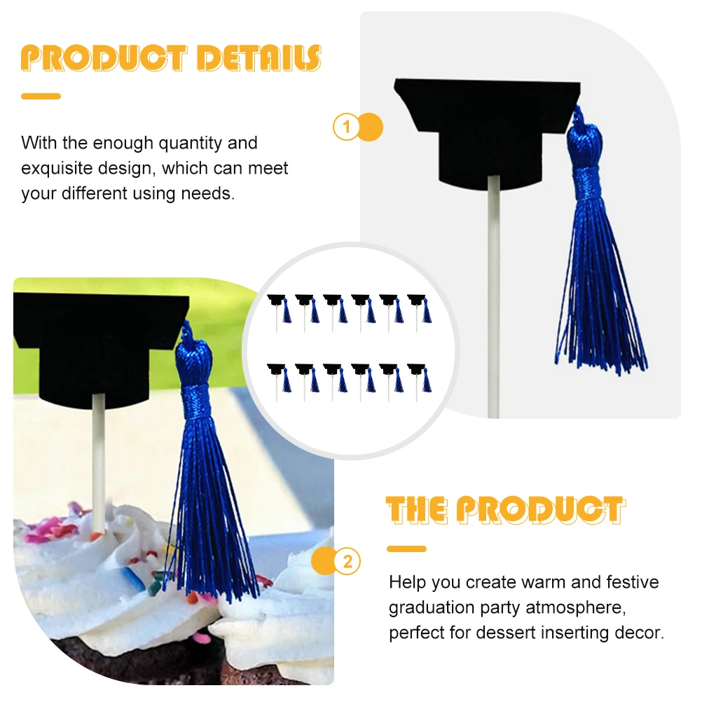 12pcs Graduation Hat Cake Topper Dessert Decorations Tassel Design Premium Material Party Supplies Cake Decor
12pcs Graduation Hat Cake Topper Dessert Decorations Tassel Design Premium Material Party Supplies Cake Decor