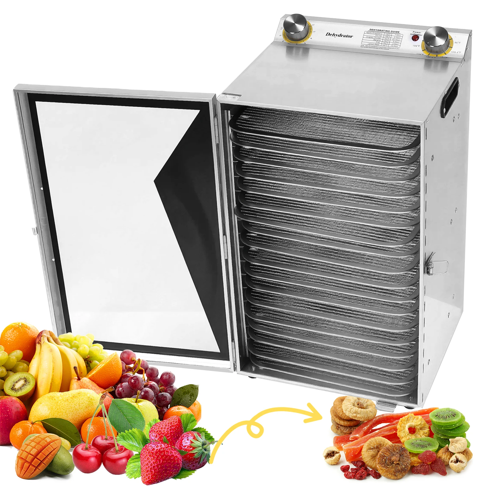 Сушилка для джерки с 18 лотками из нержавеющей стали, таймер на 24 часа, домашняя сушильная машина для овощей, фруктов, мясных деликатесов и лакомств для собак
Сушилка для джерки с 18 лотками из нержавеющей стали, таймер на 24 часа, домашняя сушильная машина для овощей, фруктов, мясных деликатесов и лакомств для собак