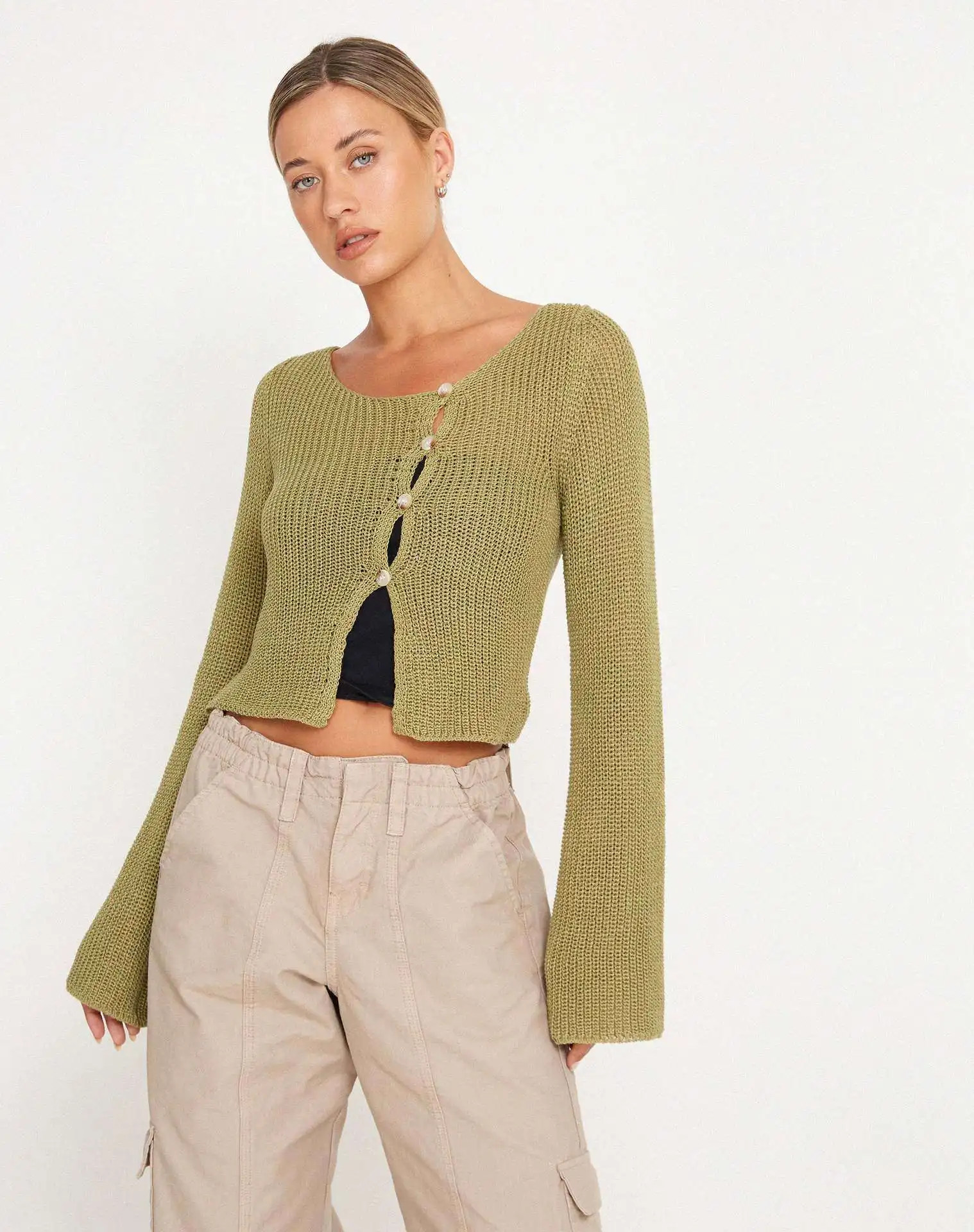 Sexy ort Knitted Crop Top Women's Long Sve round Ne Pullover Knitwear Breathable Comfortable Airy Summer Faionable
Sexy ort Knitted Crop Top Women's Long Sve round Ne Pullover Knitwear Breathable Comfortable Airy Summer Faionable