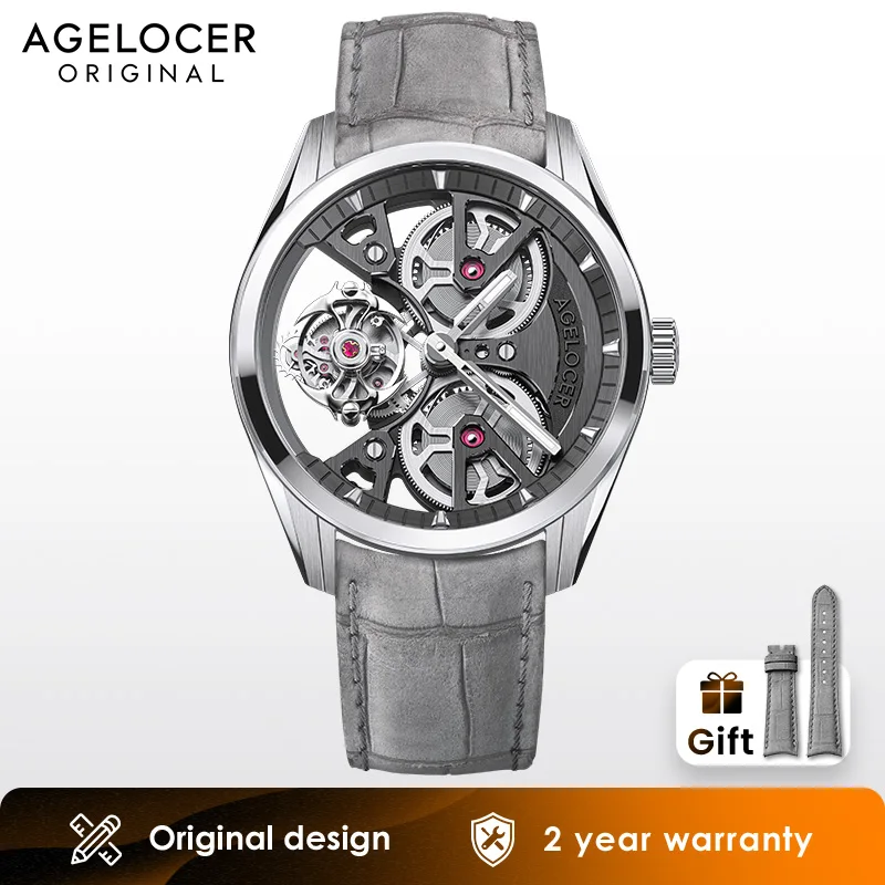 AGELOCER Free-sprung Balance Manta Tourbillon Watch Men's Vogue Luxury Skeleton Manual Mechanical Watch Birthday Gift for Men
AGELOCER Free-sprung Balance Manta Tourbillon Watch Men's Vogue Luxury Skeleton Manual Mechanical Watch Birthday Gift for Men