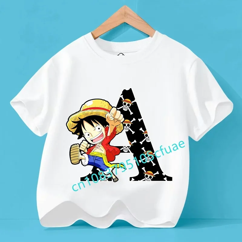 Japanese Anime ONE PIECE Letter A-Z Unisex T Shirt Perempuan Anime Graphic Kids Tee Short-sleeved Boys Girls Top Birthday Gift
Japanese Anime ONE PIECE Letter A-Z Unisex T Shirt Perempuan Anime Graphic Kids Tee Short-sleeved Boys Girls Top Birthday Gift