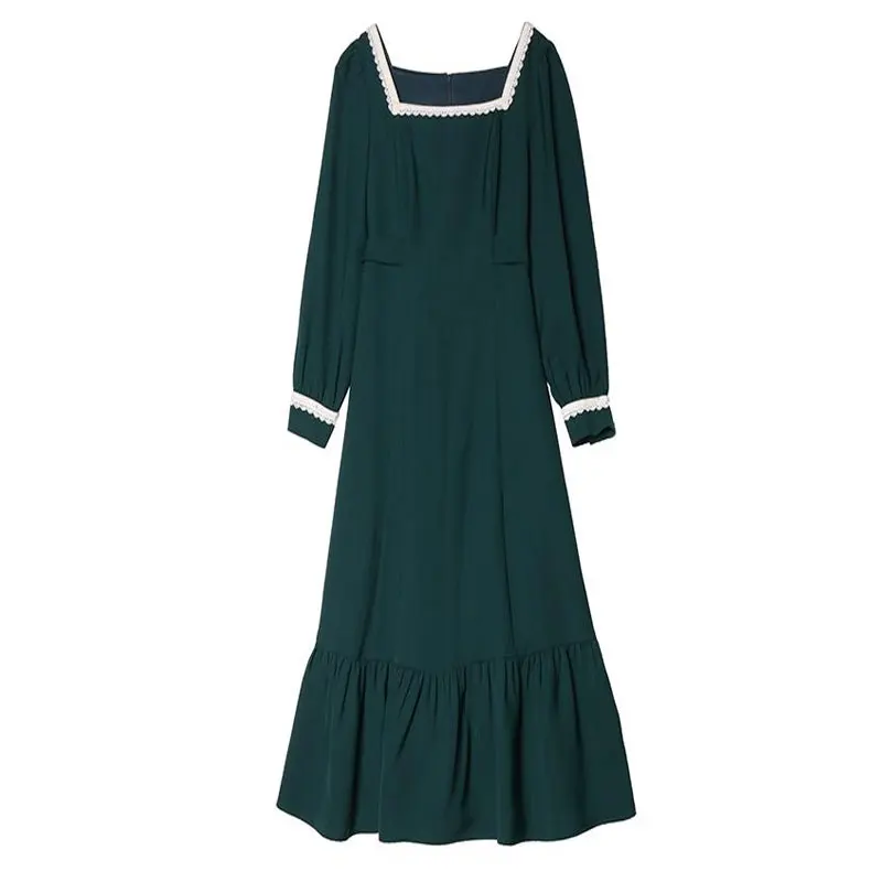 Elegant Green Square Neck Dress Women's Clothing 2023 Spring Autumn New Lace Stitching Dress D1812
Elegant Green Square Neck Dress Women's Clothing 2023 Spring Autumn New Lace Stitching Dress D1812