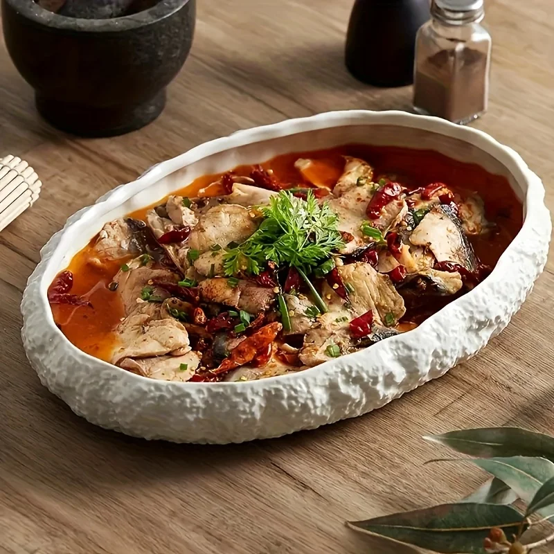 Large Rock Pattern Ceramic Plate for Steam Fish Sushi Luxury Home Kitchen Dishware
Large Rock Pattern Ceramic Plate for Steam Fish Sushi Luxury Home Kitchen Dishware