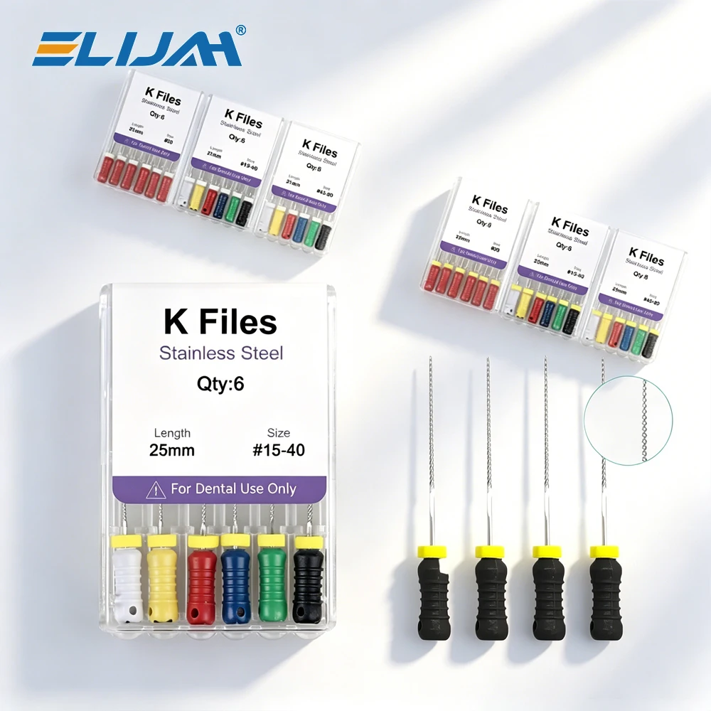 ELIJAH 6Pcs/Pack Dental Hand Use K Files Stainless Steel Endodontic Instruments 21mm/25mm Dental Root Canal File Treatment Tools
ELIJAH 6Pcs/Pack Dental Hand Use K Files Stainless Steel Endodontic Instruments 21mm/25mm Dental Root Canal File Treatment Tools