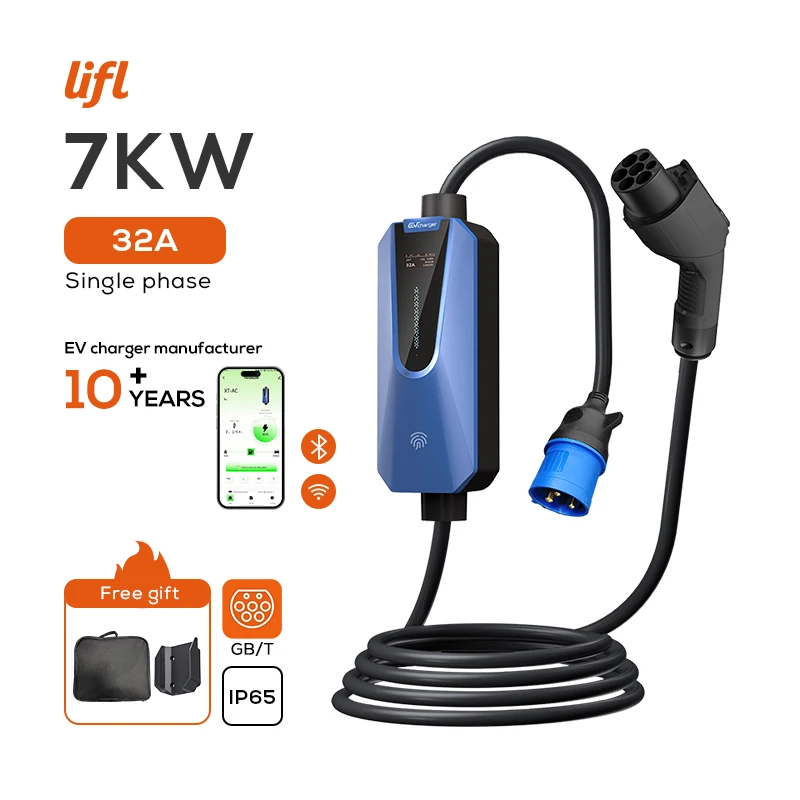 GBT 7KW 32A Portable Electric Vehicle Charger WiFi 2.4GHz Bluetooth App Control Charging Box for Electric Vehicles
GBT 7KW 32A Portable Electric Vehicle Charger WiFi 2.4GHz Bluetooth App Control Charging Box for Electric Vehicles