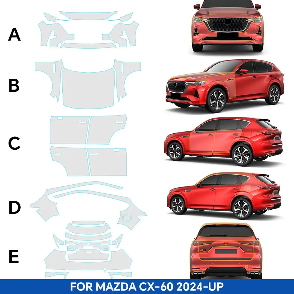 For Mazda CX60 CX-60 2024-UP Pre-cut Auto Paint Protection Film Clear TPU PPF Anti Scratch Accessories Transparent Sticker
For Mazda CX60 CX-60 2024-UP Pre-cut Auto Paint Protection Film Clear TPU PPF Anti Scratch Accessories Transparent Sticker