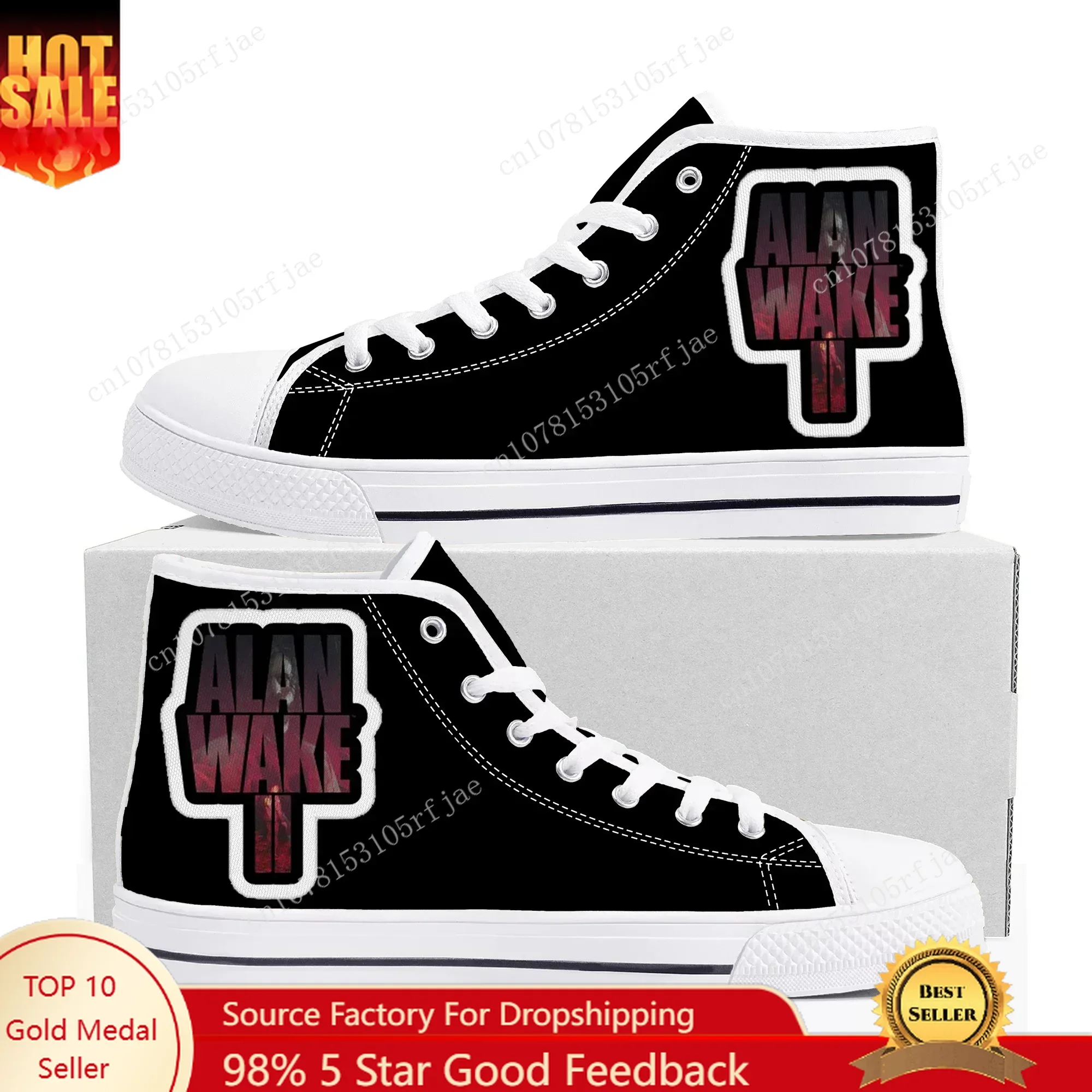 Alan Wake2 High Top Sneaker Mens Womens Teenager Fashion High Quality Canvas Shoes Soft Sole Shock Absorbing Casual Couple Shoes 
Alan Wake2 High Top Sneaker Mens Womens Teenager Fashion High Quality Canvas Shoes Soft Sole Shock Absorbing Casual Couple Shoes