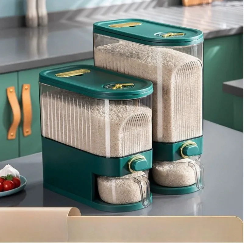 Storage 5kg/10kg Rice Dispenser - Large Capacity Food Storage Tank with Measuring Cup and Scale Markings
Storage 5kg/10kg Rice Dispenser - Large Capacity Food Storage Tank with Measuring Cup and Scale Markings