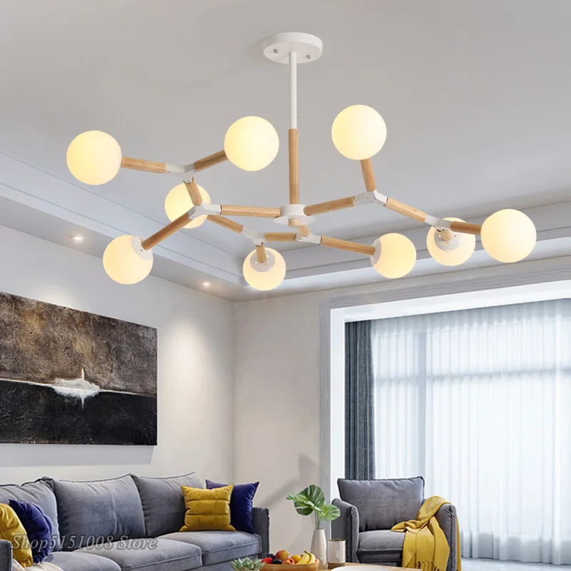 Modern Glass Chandeliers Light Nordic Dining Room Kitchen Hanging Lamps Wooden Chandelier Indoor decor Lustre Lighting Fixtures
Modern Glass Chandeliers Light Nordic Dining Room Kitchen Hanging Lamps Wooden Chandelier Indoor decor Lustre Lighting Fixtures