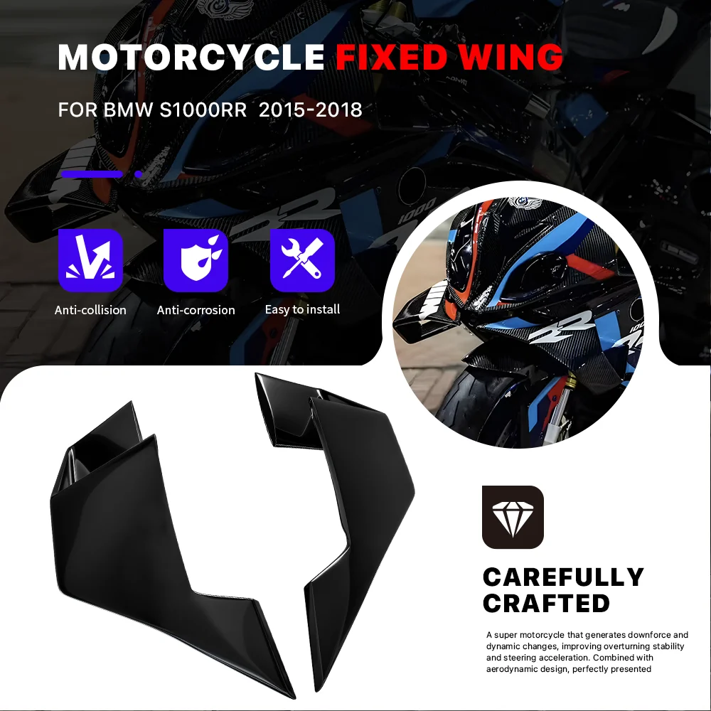 Motorcycle Fixed Wing Spoiler Fairing For BMW S1000RR S1000 RR 2015-2018 ABS Plastic Side Wing Front Aerodynamic Windshield Wing
Motorcycle Fixed Wing Spoiler Fairing For BMW S1000RR S1000 RR 2015-2018 ABS Plastic Side Wing Front Aerodynamic Windshield Wing