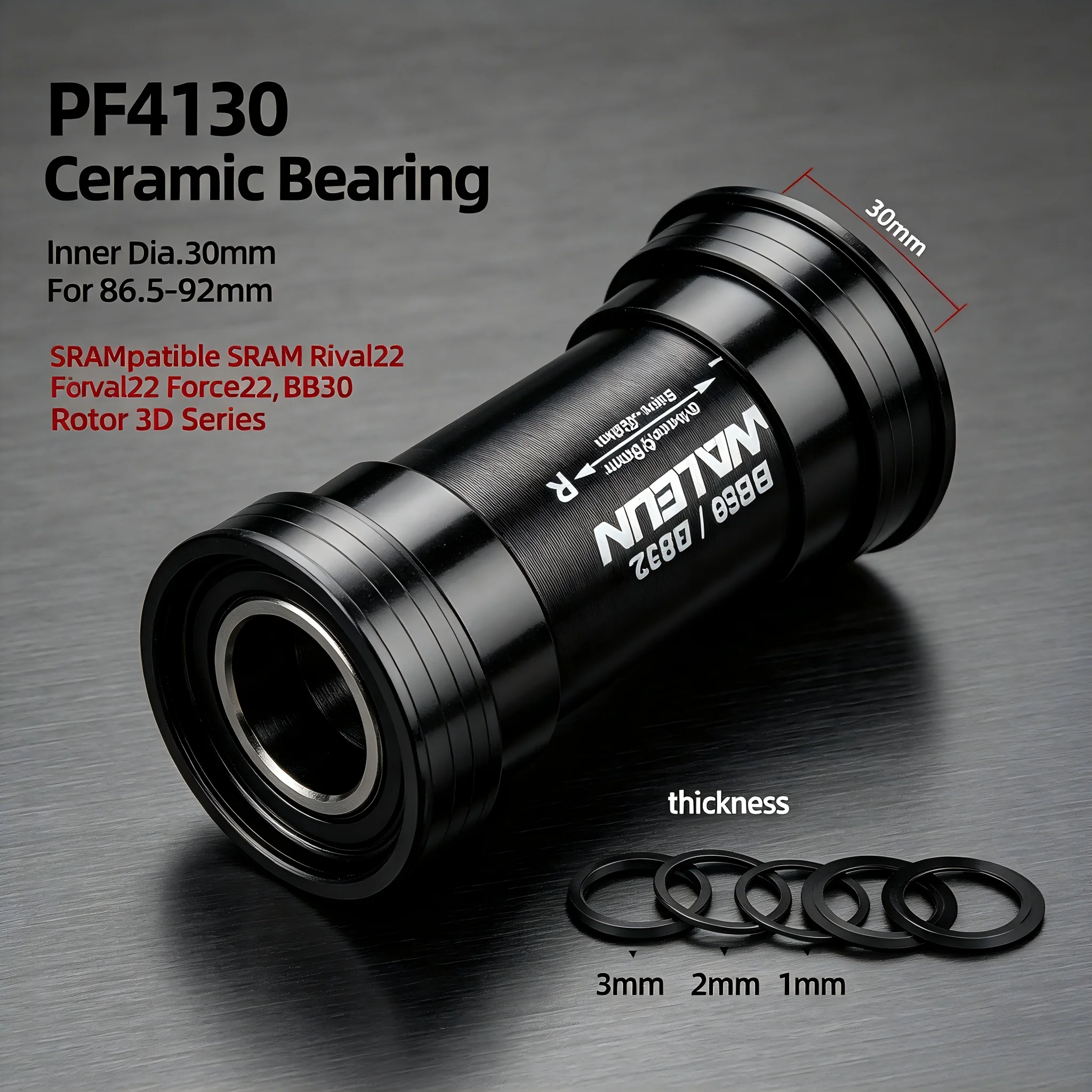 WALGUN PF4130 Press Fit Bottom Bracket Ceramic Bearing 86.5-92mm 30mm Spindle Road Gravel MTB Bike Crankset Parts
WALGUN PF4130 Press Fit Bottom Bracket Ceramic Bearing 86.5-92mm 30mm Spindle Road Gravel MTB Bike Crankset Parts