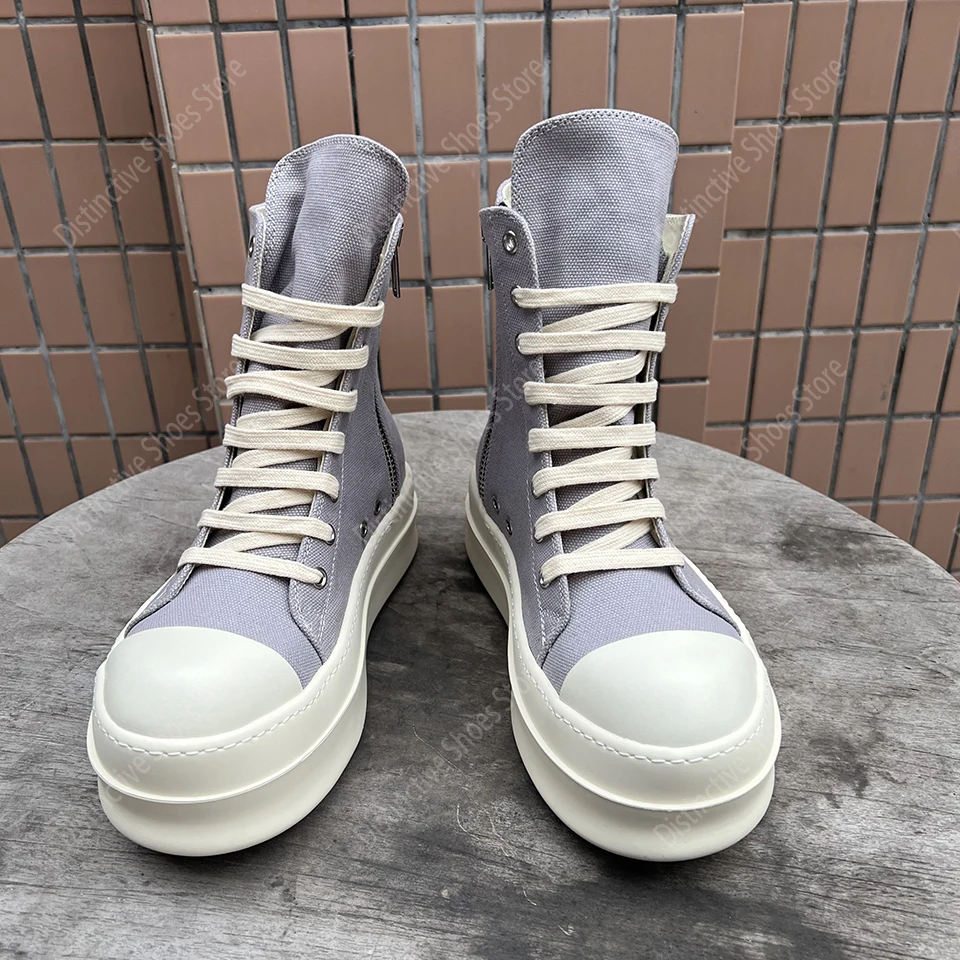 Gray Double Layer Platform High Top Canvas Sneakers Unisex 7CM Height Increasing Chunky Sole Ro Men Women Casual Walking Shoes
Gray Double Layer Platform High Top Canvas Sneakers Unisex 7CM Height Increasing Chunky Sole Ro Men Women Casual Walking Shoes