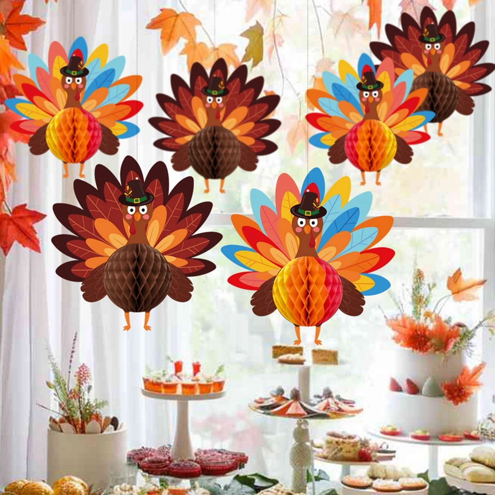 6pcs Turkey Honeycomb Ball Ornaments Thanksgiving Party Autumn Themed Table Centerpiece Setting Decorations
6pcs Turkey Honeycomb Ball Ornaments Thanksgiving Party Autumn Themed Table Centerpiece Setting Decorations