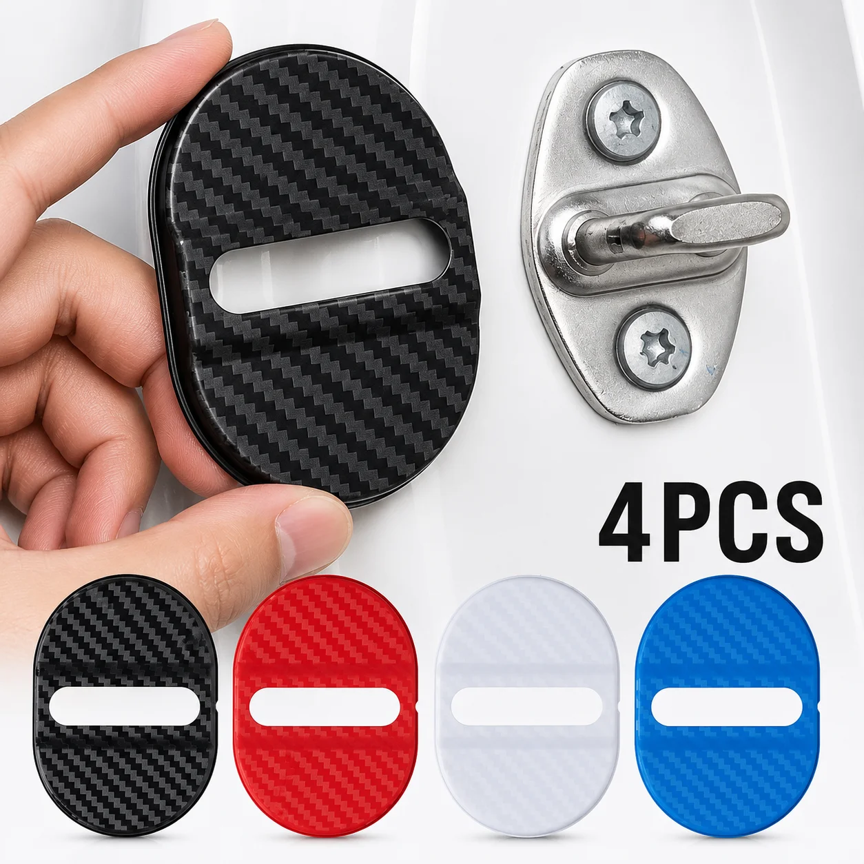 4PCS Carbon Fiber Car Door Lock Cover Universal Self-Adhesive Protective Cover Shock Absorbing Noise Reducing Waterproof
4PCS Carbon Fiber Car Door Lock Cover Universal Self-Adhesive Protective Cover Shock Absorbing Noise Reducing Waterproof