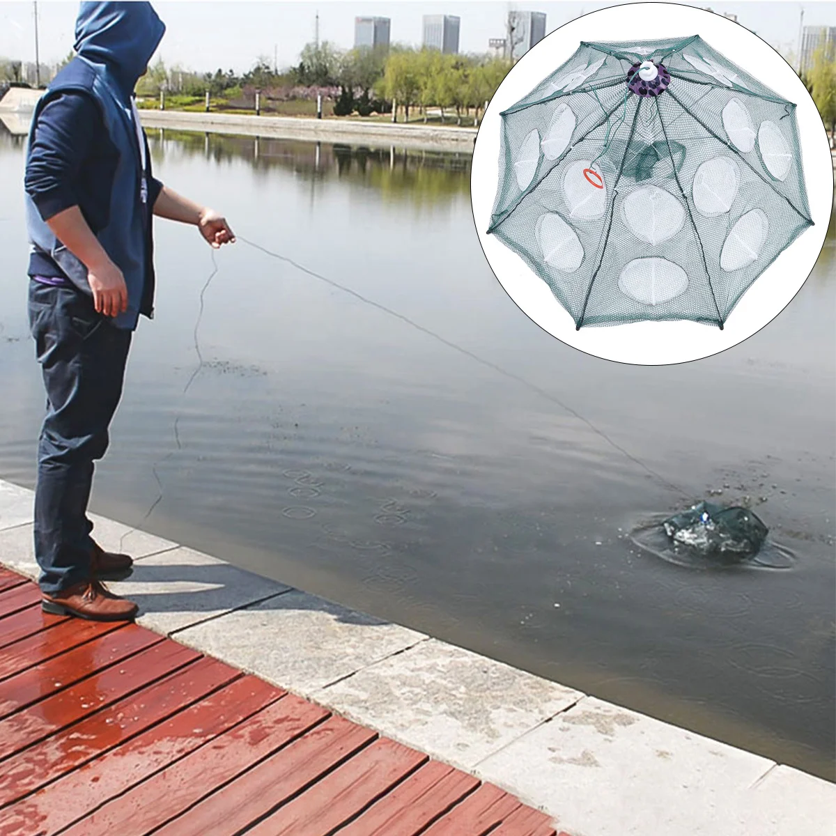 1Pc Foldable Bait Cast Mesh Trap Net Portable Fishing Landing Net Shrimp Cage for Fish Lobster Prawn Minnow Crayfish Crab(16 Hol
1Pc Foldable Bait Cast Mesh Trap Net Portable Fishing Landing Net Shrimp Cage for Fish Lobster Prawn Minnow Crayfish Crab(16 Hol