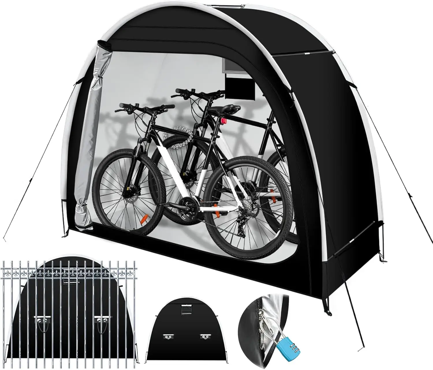 Secure Bike Storage Tent: Lockable, Waterproof, Holds 2-3 Bikes
Secure Bike Storage Tent: Lockable, Waterproof, Holds 2-3 Bikes