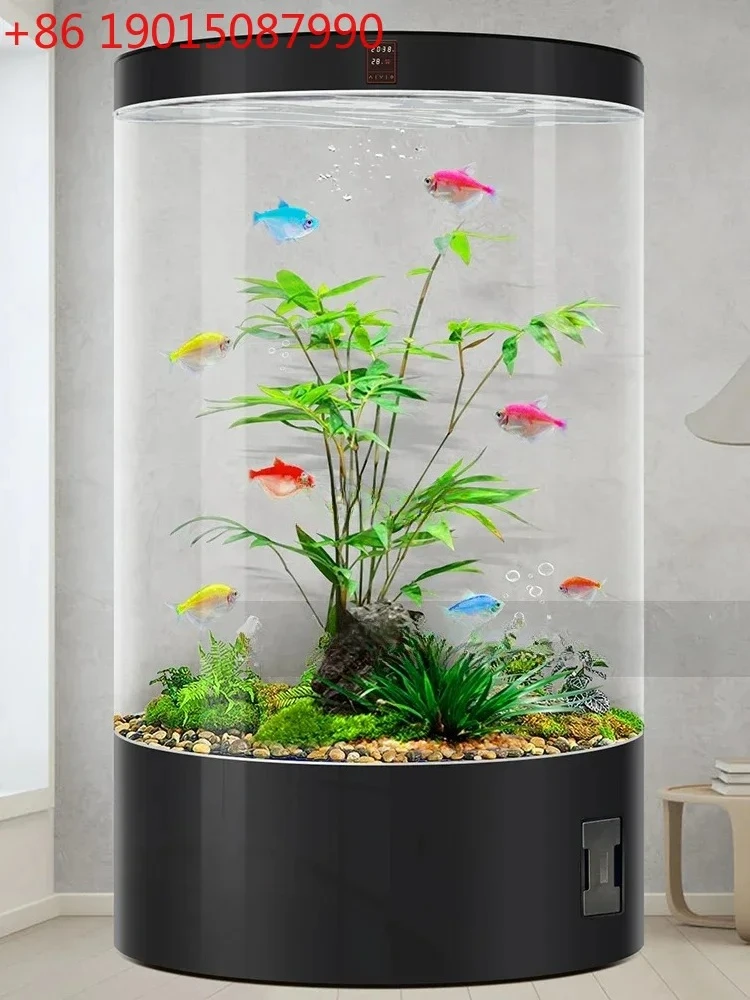 Living Room Cylindrical Fish Tank Medium and Large Full round Glass Aquarium Smart Home Floor
Living Room Cylindrical Fish Tank Medium and Large Full round Glass Aquarium Smart Home Floor