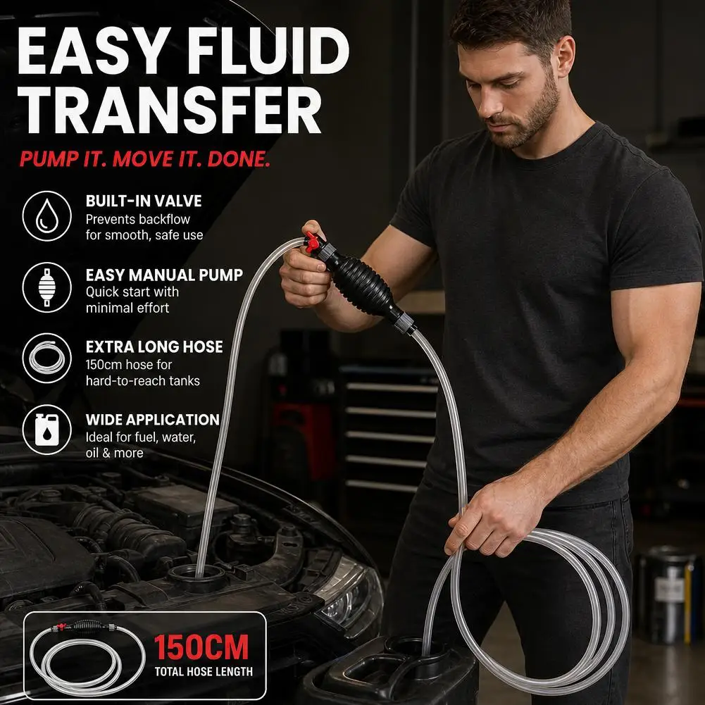 High FlowHand Pump with 1.5/2M Syphon Hose Portable Manual Car Fuel Transfer Pump for Gas/Oil/Water/Fuel Transfer Siphon Pump
High FlowHand Pump with 1.5/2M Syphon Hose Portable Manual Car Fuel Transfer Pump for Gas/Oil/Water/Fuel Transfer Siphon Pump