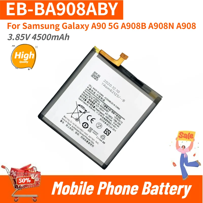 Phone Battery 3.85V 4500mAh EB-BA908ABY For Samsung Galaxy A90 5G A908B A908N A908 Brand-New High Quality Replacement Battery
Phone Battery 3.85V 4500mAh EB-BA908ABY For Samsung Galaxy A90 5G A908B A908N A908 Brand-New High Quality Replacement Battery