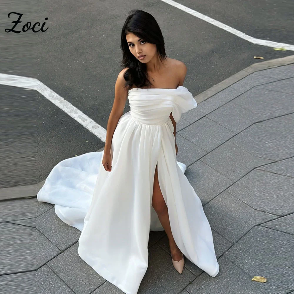 Zoci Princess Pleats A Line Wedding Dresses Customized One Shoulder Organza Bride Dress Customized Draped Wedding Party Gowns
Zoci Princess Pleats A Line Wedding Dresses Customized One Shoulder Organza Bride Dress Customized Draped Wedding Party Gowns