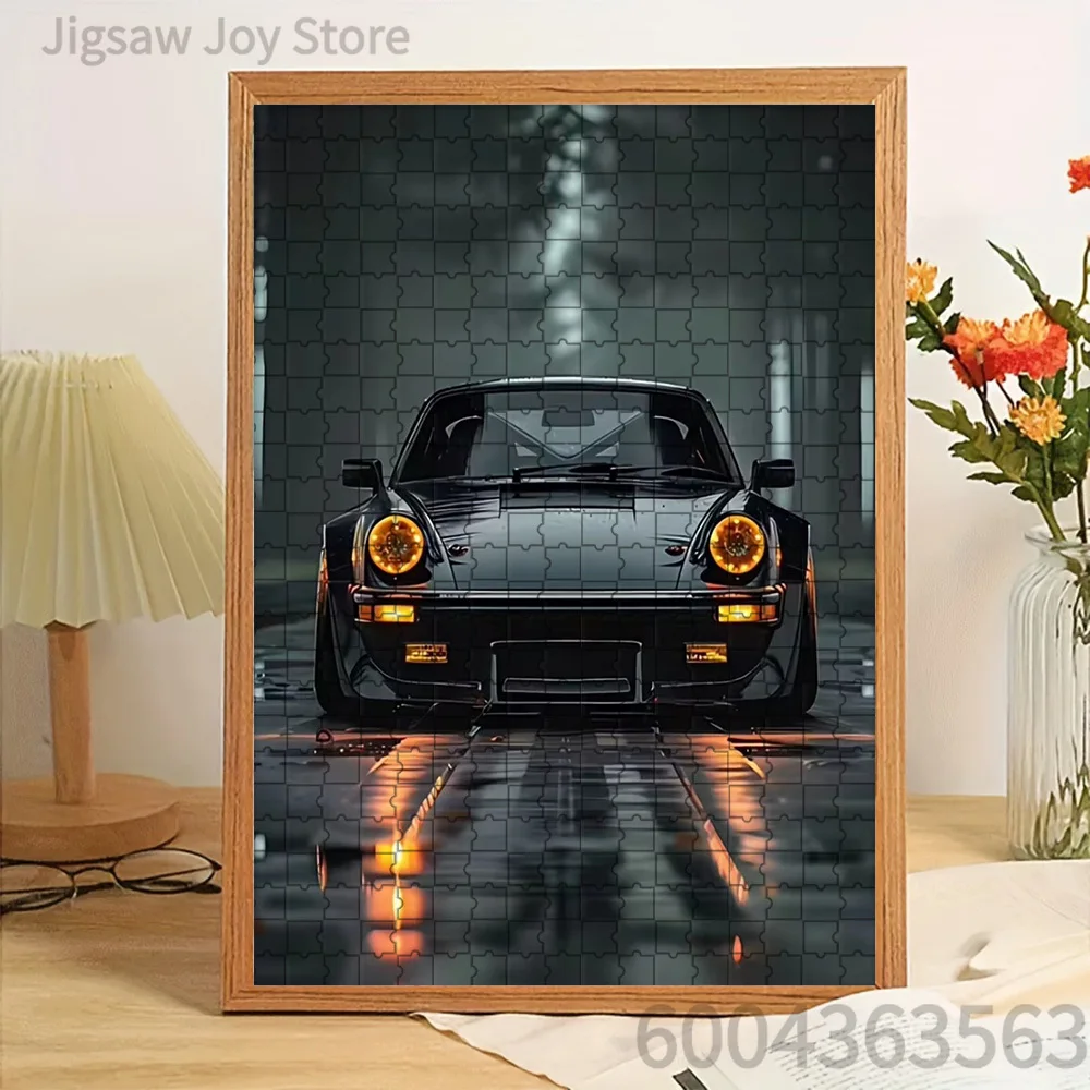 Paper Jigsaw Puzzle Black Classic Sports Car with Glowing Orange Headlights on Wet Reflective Surface Artwork Brain Teaser
Paper Jigsaw Puzzle Black Classic Sports Car with Glowing Orange Headlights on Wet Reflective Surface Artwork Brain Teaser